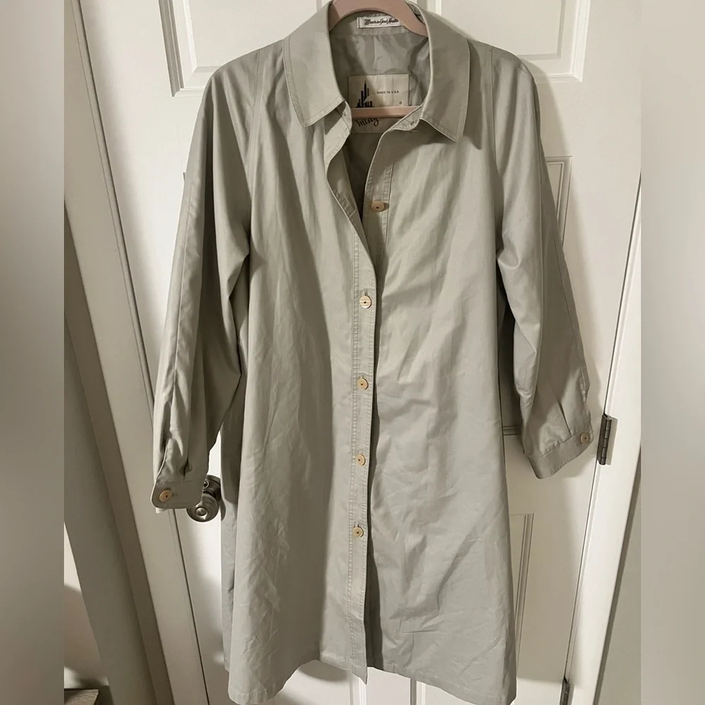 80s Misty Harbor Khaki Tent Trench Coat |Vintage Minimalist| size 14 petite